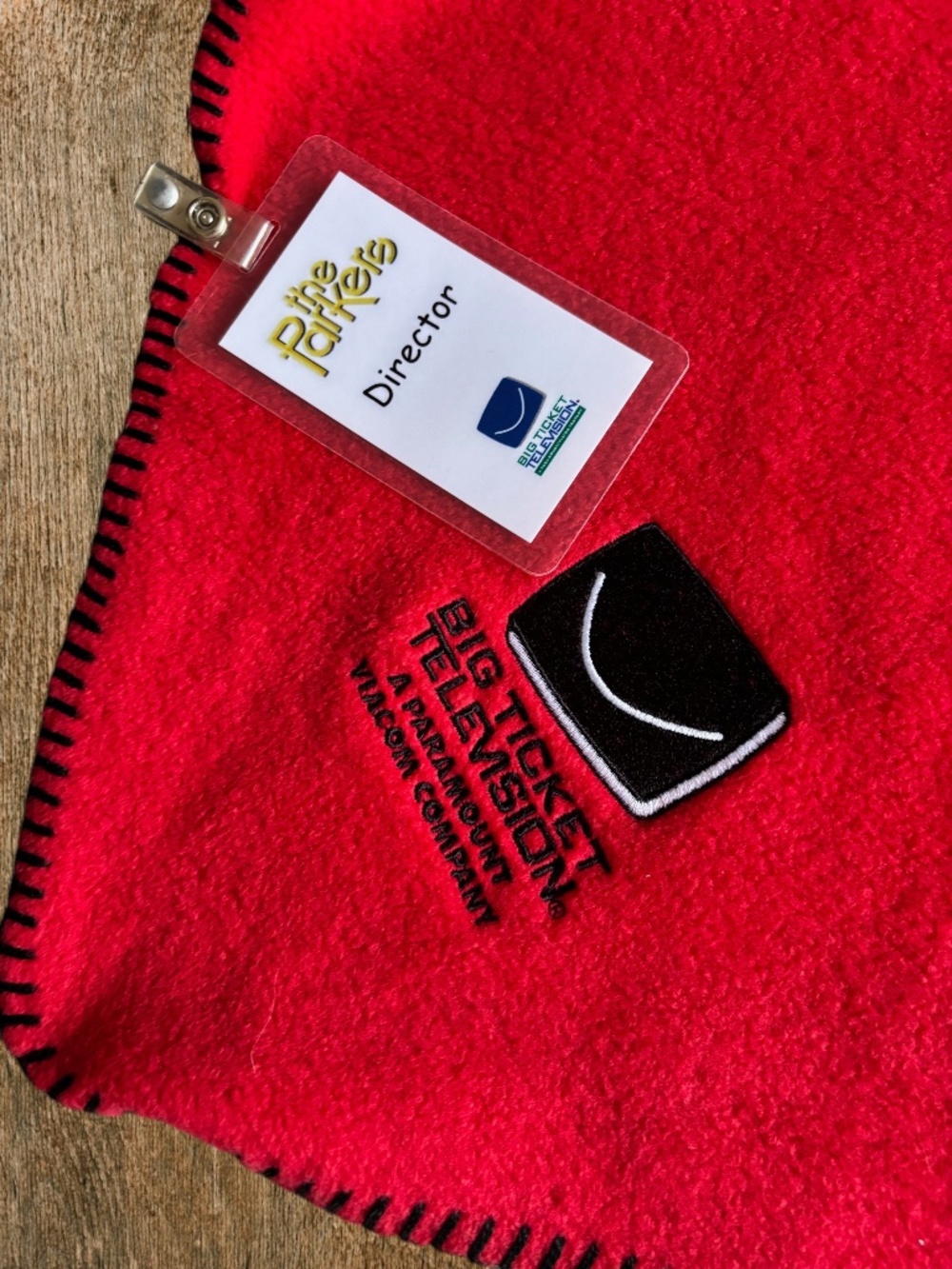 Big Ticket Television Red Throw Blanket from The Parker's TV Show - NWOT